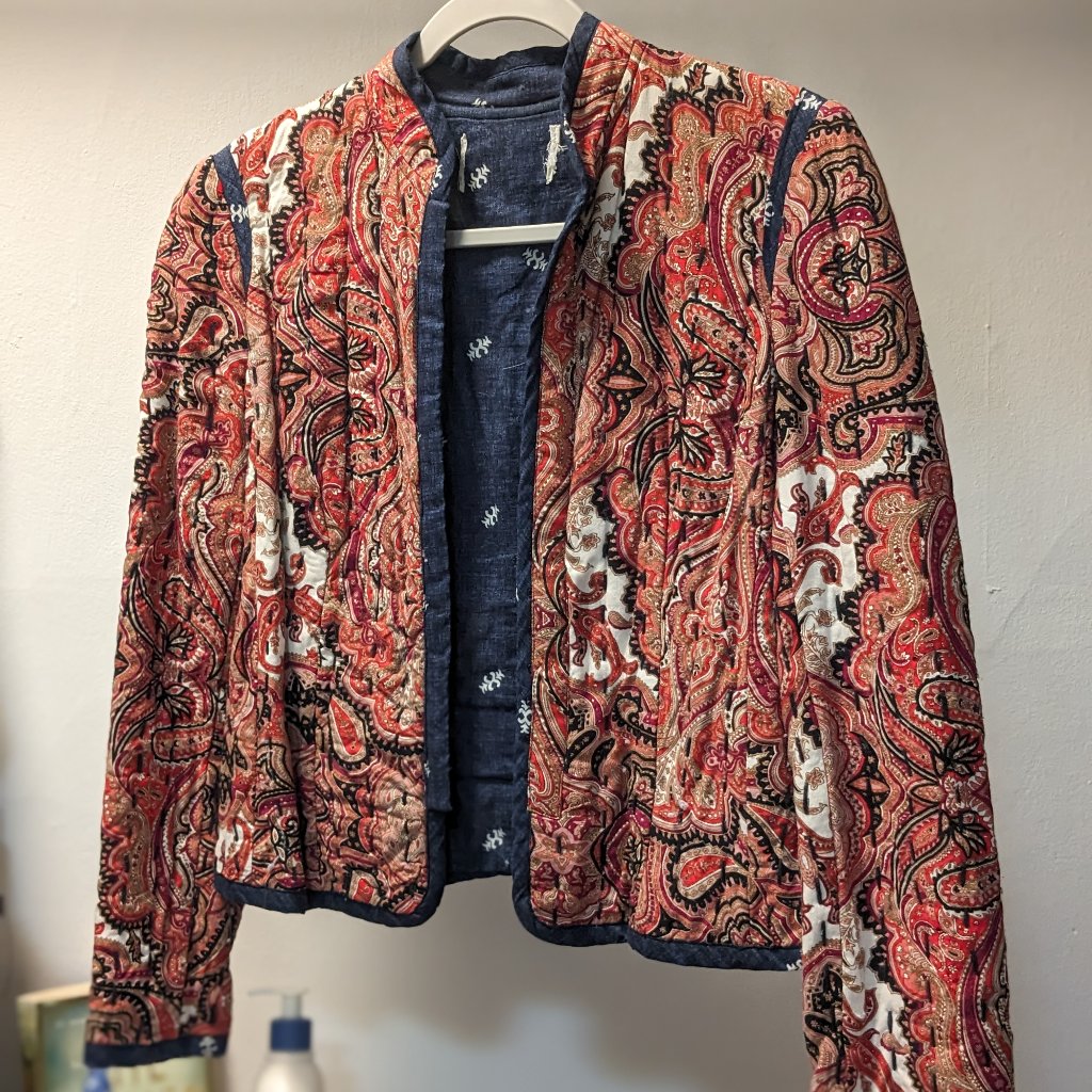 Handstiched Reversible Patterned Jacket